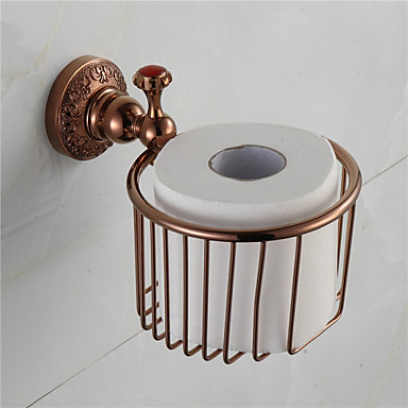 Red Co. 15” x 10” Wall Hanging Wood & Metal Toilet Paper Holder — Red Co.  Goods